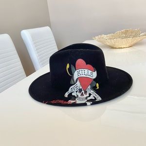 Ed Hardy Montana Style Wide-Brimmed Cowboy Hat